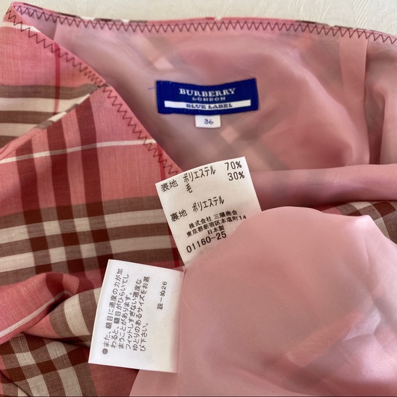 Burberry pink multi color check skirt - Picture 5 of 9